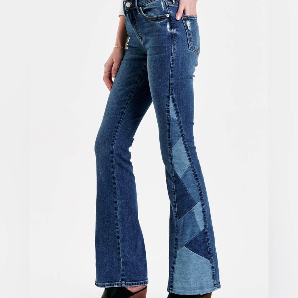Dear John women’s jeans. Rosa Flare. Sz 30. Style: Himalayan. Patchwork detail